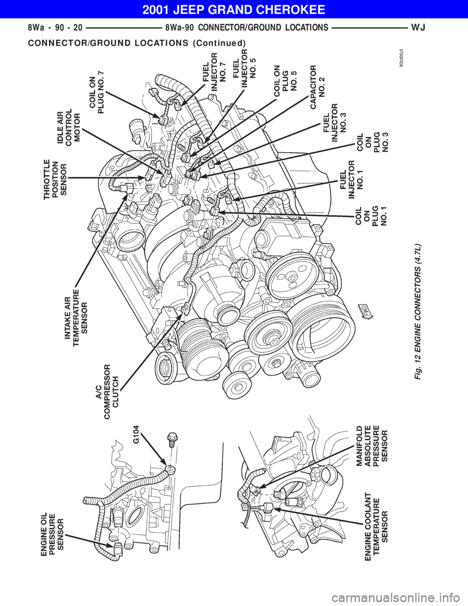 JEEP GRAND CHEROKEE 2001  Owners Manual CONNECTOR/GROUND LOCATIONS (Continued) 