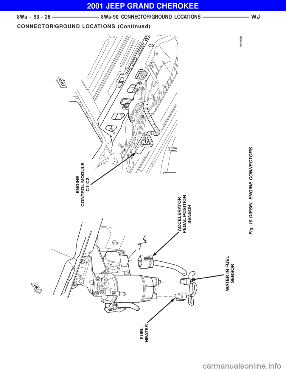 JEEP GRAND CHEROKEE 2001  Owners Manual CONNECTOR/GROUND LOCATIONS (Continued) 