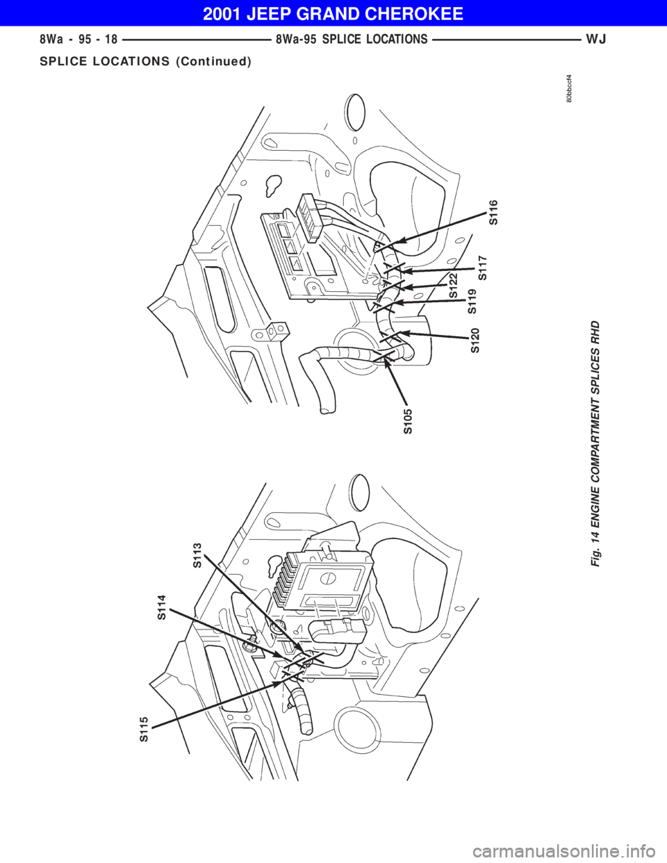 JEEP GRAND CHEROKEE 2001  Owners Manual SPLICE LOCATIONS (Continued) 