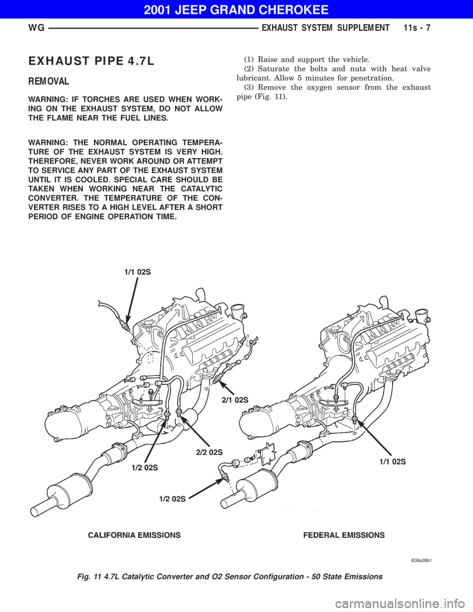 JEEP GRAND CHEROKEE 2001  Owners Manual 