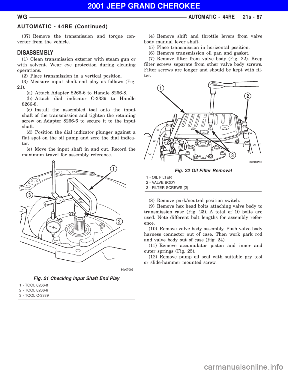 JEEP GRAND CHEROKEE 2001  Owners Manual 