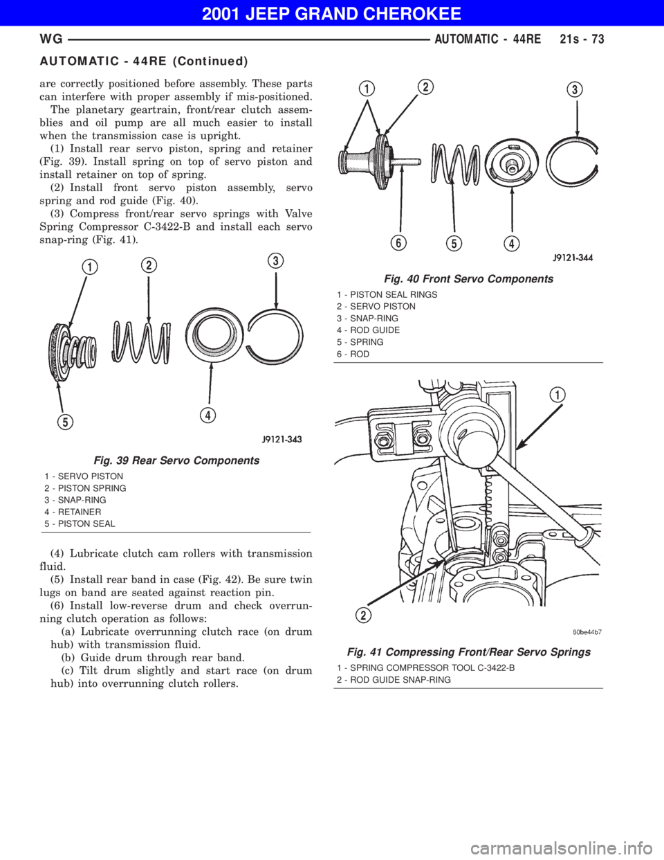JEEP GRAND CHEROKEE 2001  Owners Manual 