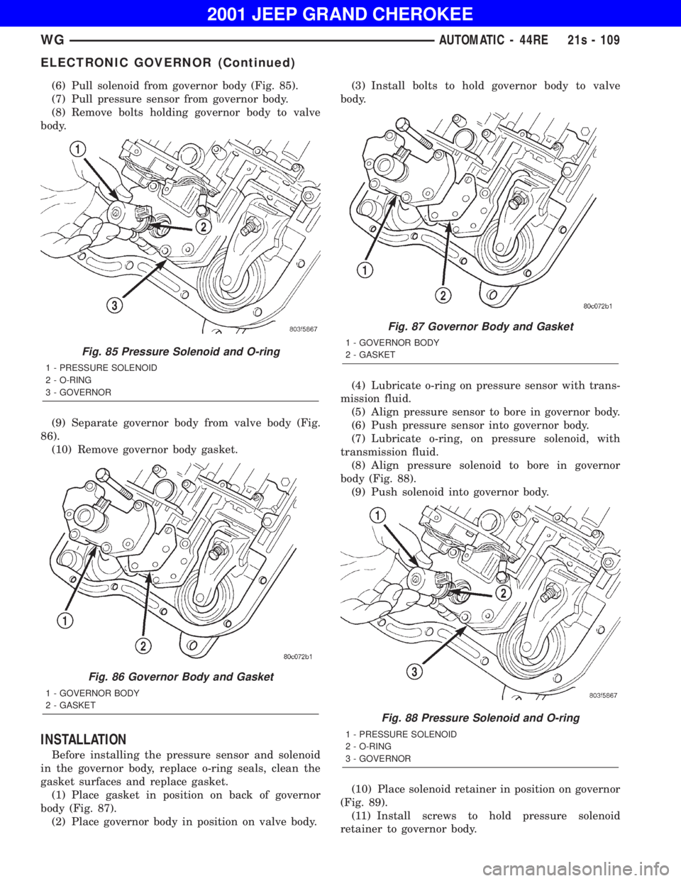 JEEP GRAND CHEROKEE 2001  Owners Manual 