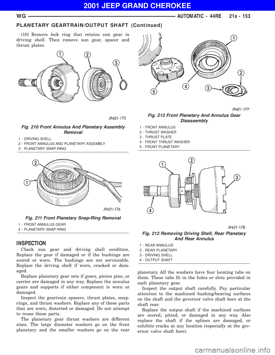 JEEP GRAND CHEROKEE 2001  Owners Manual 
