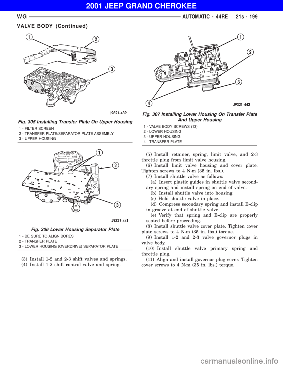 JEEP GRAND CHEROKEE 2001  Owners Manual 