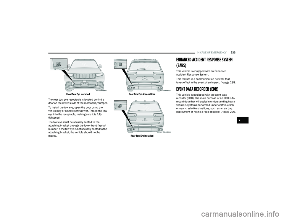 JEEP GRAND CHEROKEE LIMITED 2022  Owners Manual 7 