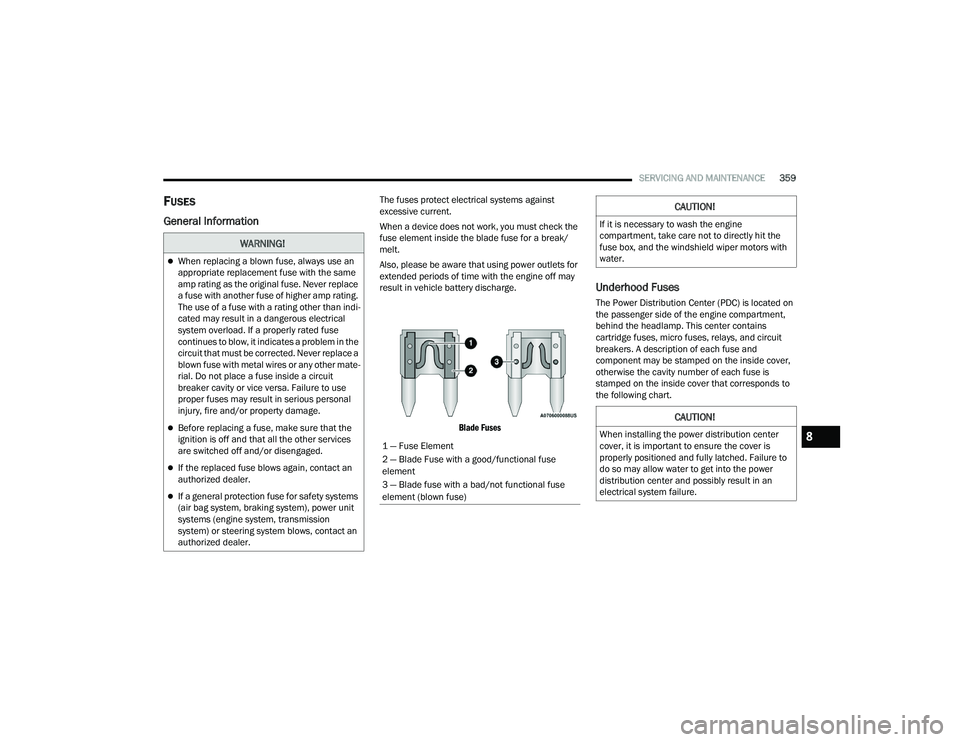 JEEP GRAND CHEROKEE LIMITED 2022  Owners Manual W�$�5N�,N�*�
When replacing a blown fuse, always use an 
appropriate replacement fuse with the same 
amp rating as the original fuse. Never replace 
a fuse with another fuse of higher amp rating. 