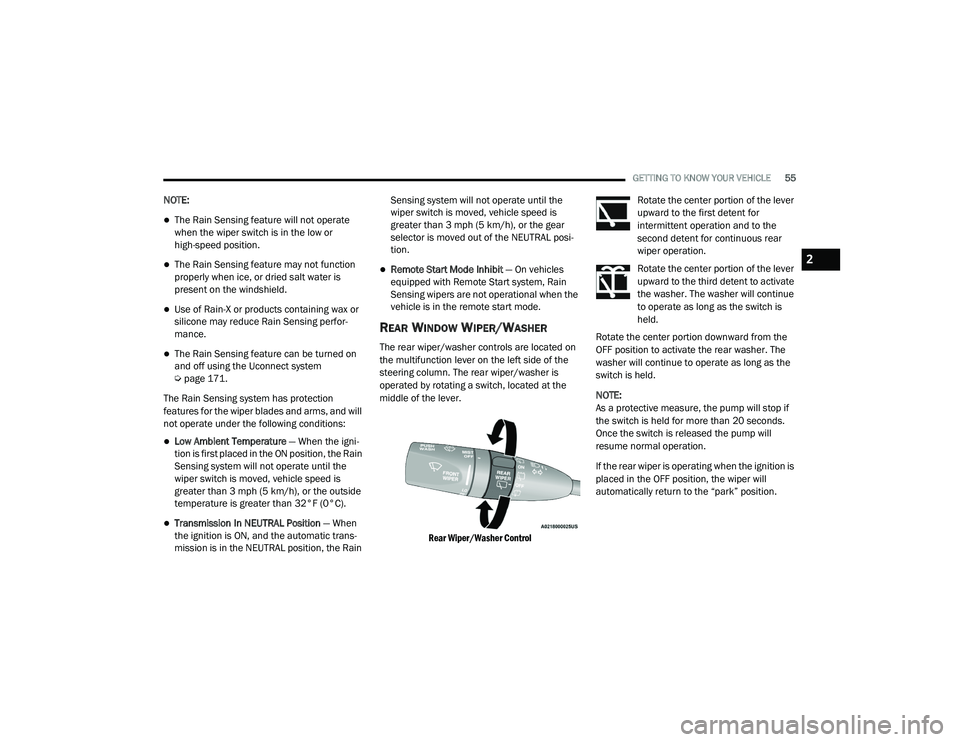 JEEP GRAND CHEROKEE LIMITED 2021 Workshop Manual 2

21_WK_OM_EN_USC_t.book  Page 55   