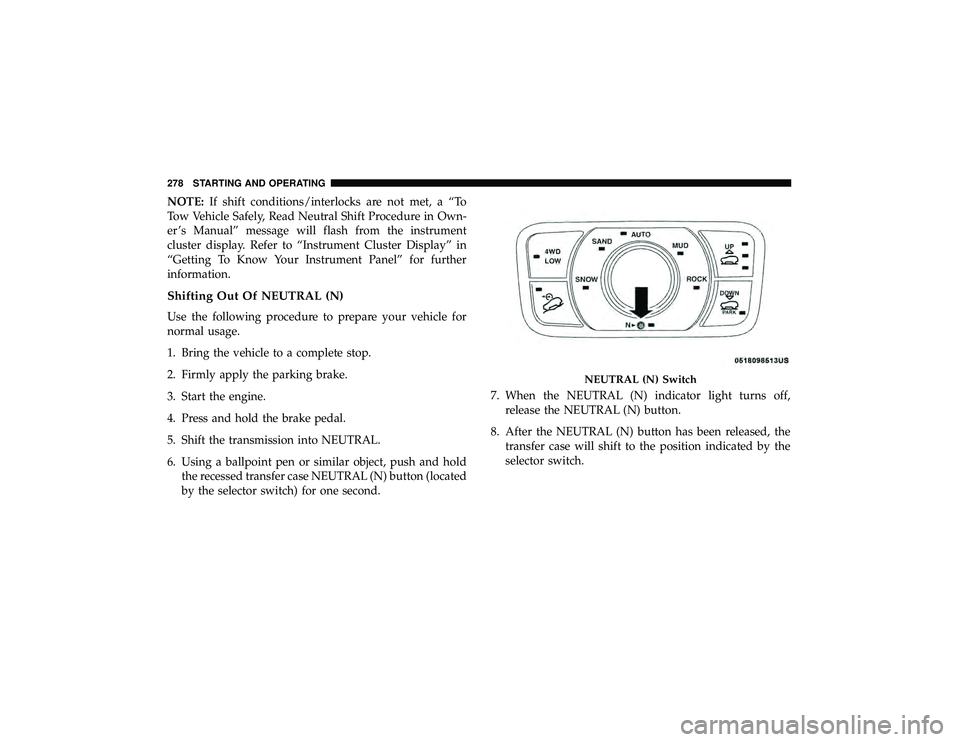JEEP GRAND CHEROKEE LIMITED 2019 Owners Manual NOTE:If shift conditions/interlocks are not met, a “To
Tow Vehicle Safely, Read Neutral Shift Procedure in Own-
er ’s Manual” message will flash from the instrument
cluster display. Refer to “ JEEP GRAND CHEROKEE LIMITED 2019 Owners Manual NOTE:If shift conditions/interlocks are not met, a “To
Tow Vehicle Safely, Read Neutral Shift Procedure in Own-
er ’s Manual” message will flash from the instrument
cluster display. Refer to “