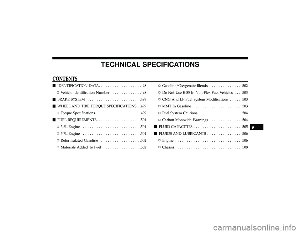 JEEP GRAND CHEROKEE LIMITED 2019  Owners Manual TECHNICAL SPECIFICATIONS
CONTENTS 