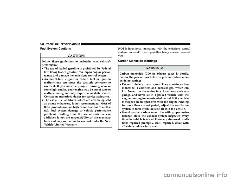 JEEP GRAND CHEROKEE LIMITED 2019 Owners Manual Fuel System Cautions JEEP GRAND CHEROKEE LIMITED 2019 Owners Manual Fuel System Cautions