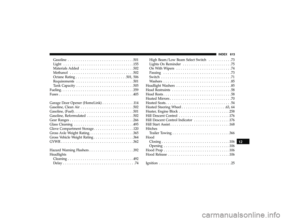 JEEP GRAND CHEROKEE LIMITED 2019 Owners Manual Gasoline.............................. .501
Light ................................ .155
Materials Added ........................ .502
Methanol ............................. .502
Octane Rating ........ JEEP GRAND CHEROKEE LIMITED 2019 Owners Manual Gasoline.............................. .501
Light ................................ .155
Materials Added ........................ .502
Methanol ............................. .502
Octane Rating ........