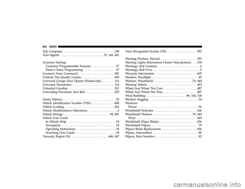 JEEP GRAND CHEROKEE LIMITED 2019 Owners Manual Trip Computer........................... .148
Turn Signals ....................... .76, 160, 401
Uconnect Settings Customer Programmable Features .............37
Passive Entry Programming ............ JEEP GRAND CHEROKEE LIMITED 2019 Owners Manual Trip Computer........................... .148
Turn Signals ....................... .76, 160, 401
Uconnect Settings Customer Programmable Features .............37
Passive Entry Programming ............