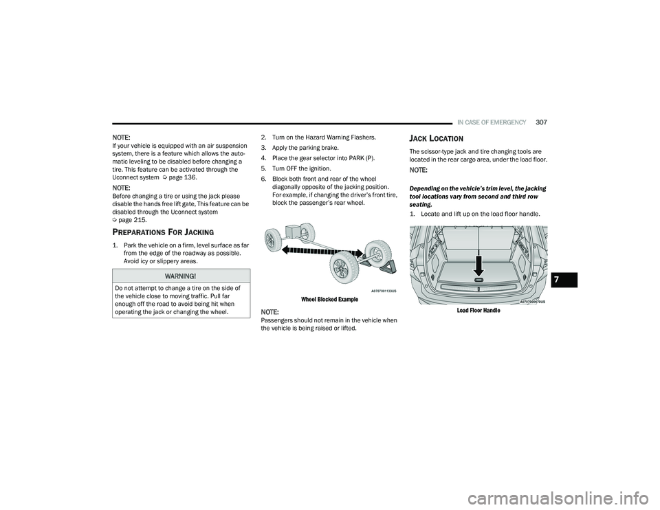 JEEP GRAND CHEROKEE TRAILHAWK 2021  Owners Manual 7

22_WL_OM_EN_USC_t.book  Page 307   