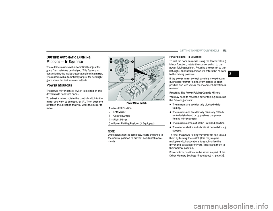 JEEP GRAND CHEROKEE TRAILHAWK 2021 Workshop Manual 2

22_WL_OM_EN_USC_t.book  Page 51   