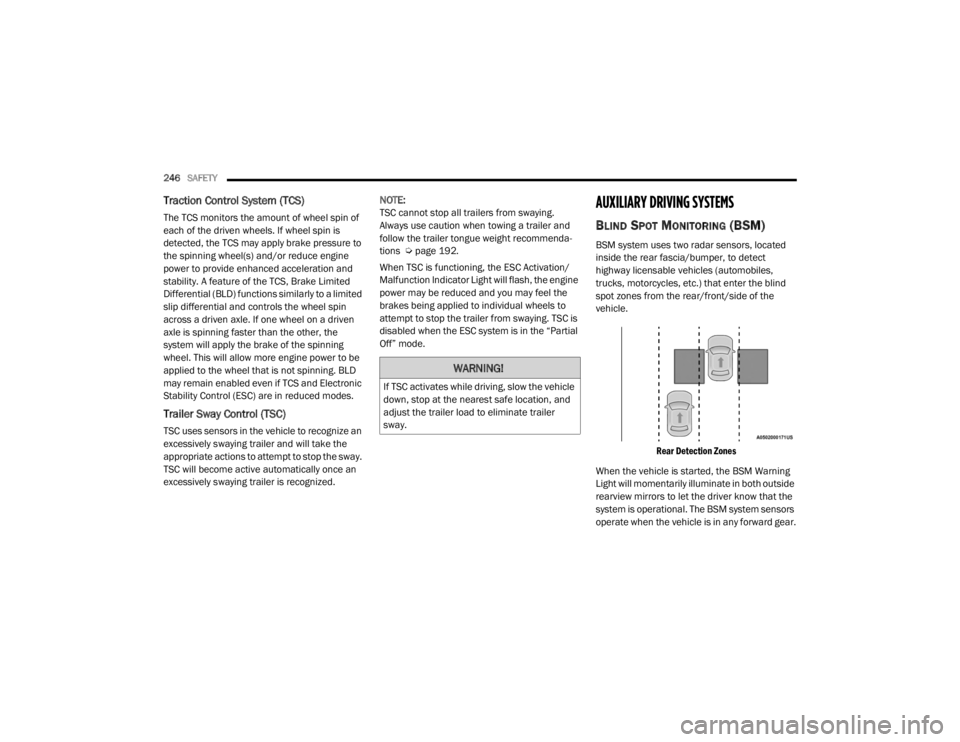 JEEP GRAND CHEROKEE L 2021  Owners Manual �:�$�5�1�,�1�*�
�,�I��7�6�&��D�F�W�L�Y�D�W�H�V��Z�K�L�O�H��G�U�L�Y�L�Q�J���V�O�R�Z��W�K�H��Y�H�K�L�F�O�H�
�G�R�Z�Q���V�W�R�S��D�W��W�K�H��Q�H�D�U�H�V�W��V�D�I�H��O�R�F�D�W�L�R�Q���D