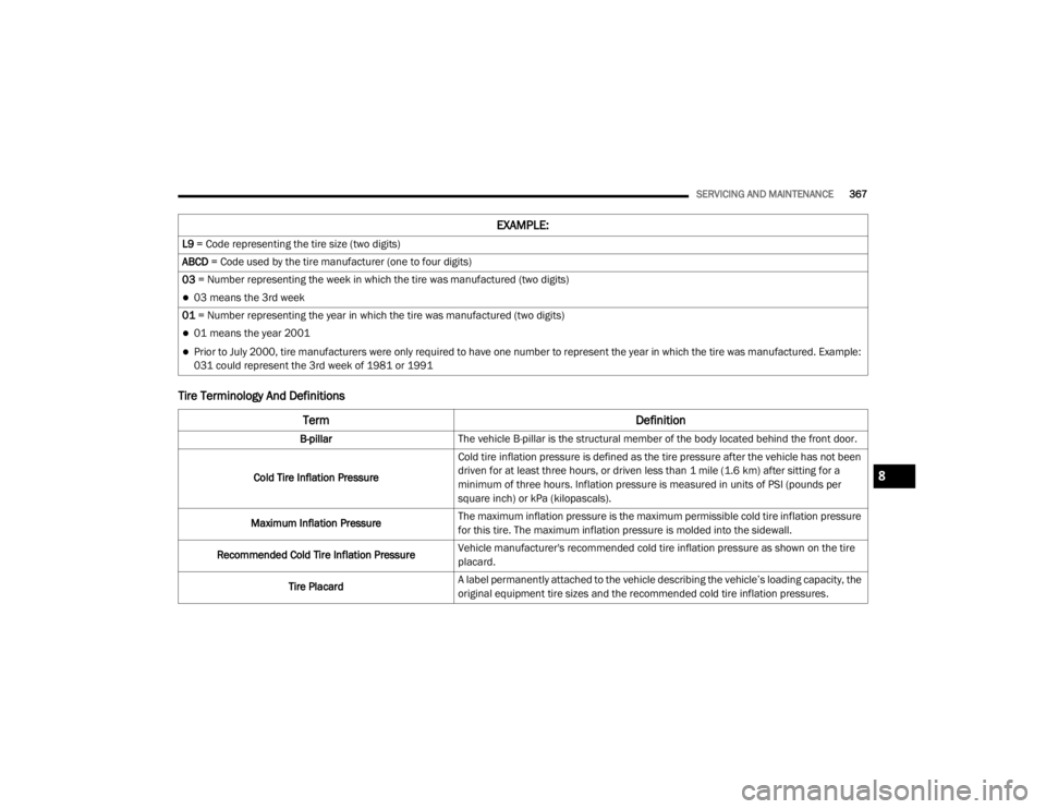 JEEP GRAND CHEROKEE L 2021  Owners Manual 8

21_WL_OM_EN_USC_t.book  Page 367   