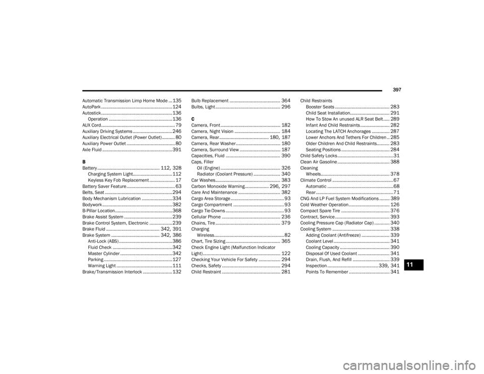 JEEP GRAND CHEROKEE L 2021  Owners Manual 11

21_WL_OM_EN_USC_t.book  Page 397   