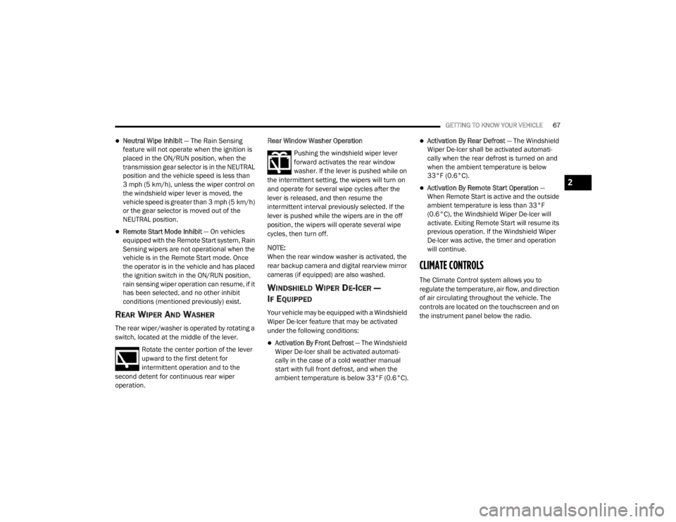 JEEP GRAND CHEROKEE L 2021 Repair Manual 2

21_WL_OM_EN_USC_t.book  Page 67   