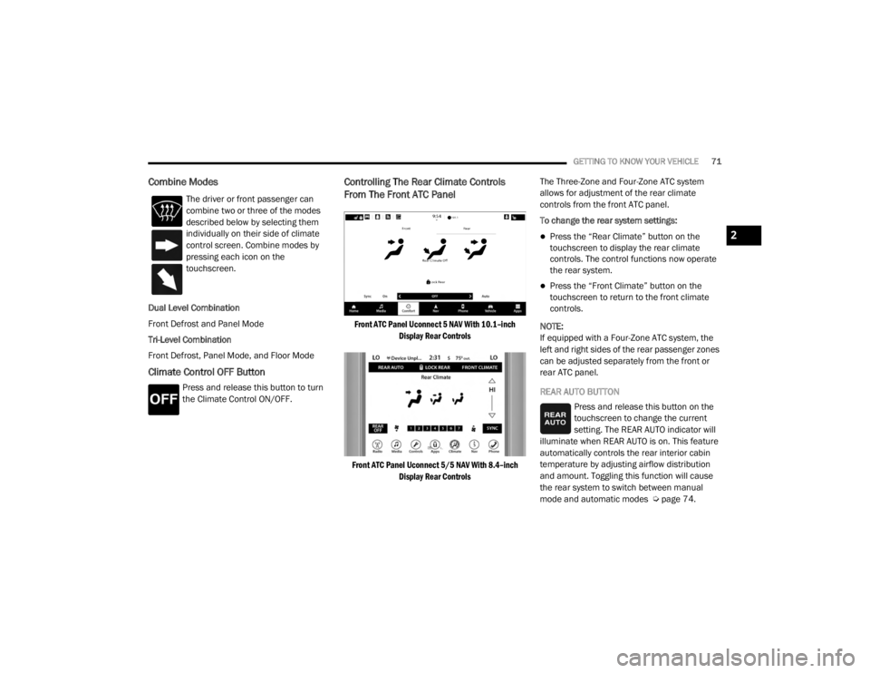 JEEP GRAND CHEROKEE L 2021 Manual PDF 2

21_WL_OM_EN_USC_t.book  Page 71   