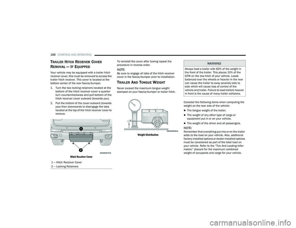 JEEP GRAND CHEROKEE 4XE 2022  Owners Manual �:�$�5�1�,�1�*�
�$�O�Z�D�\�V��O�R�D�G��D��W�U�D�L�O�H�U��Z�L�W�K����\b��R�I��W�K�H��Z�H�L�J�K�W��L�Q�
�W�K�H��I�U�R�Q�W��R�I��W�K�H��W�U�D�L�O�H�U���7�K�L�V��S�O�D�F�H�V����\b�