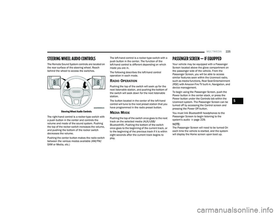 JEEP GRAND CHEROKEE 4XE 2022  Owners Manual 5

22_WL_OM_EN_USC_t.book  Page 225   