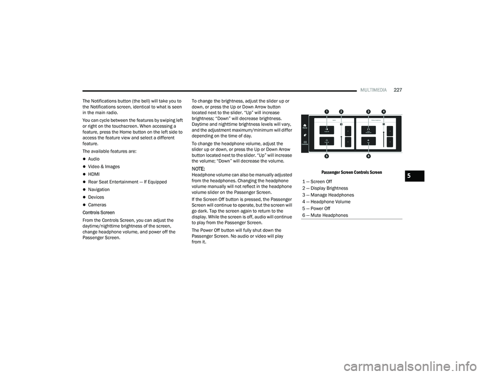 JEEP GRAND CHEROKEE 4XE 2022  Owners Manual 5

22_WL_OM_EN_USC_t.book  Page 227   