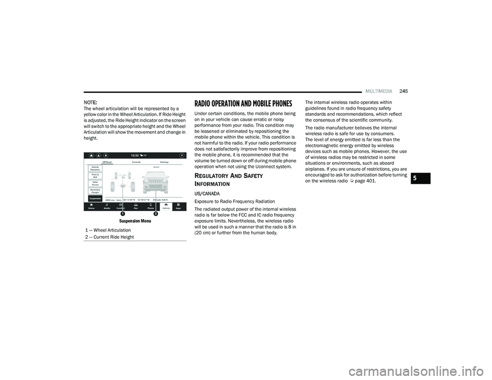 JEEP GRAND CHEROKEE 4XE 2022  Owners Manual 5

22_WL_OM_EN_USC_t.book  Page 245   
