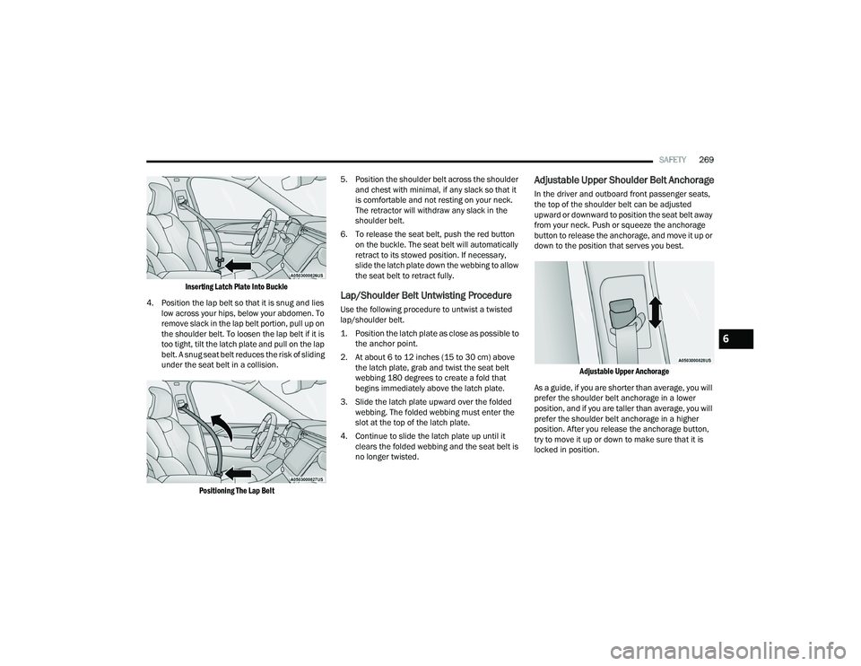 JEEP GRAND CHEROKEE 4XE 2022  Owners Manual 6

22_WL_OM_EN_USC_t.book  Page 269   