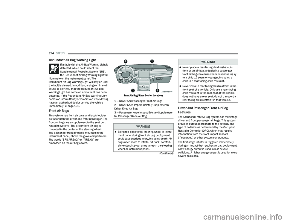 JEEP GRAND CHEROKEE 4XE 2022  Owners Manual ���³���U�L�Y�H�U��$�Q�G��3�D�V�V�H�Q�J�H�U��)�U�R�Q�W��$�L�U��%�D�J�V
���³���U�L�Y�H�U��.�Q�H�H��,�P�S�D�F�W��%�R�O�V�W�H�U��6�X�S�S�O�H�P�H�Q�W�D�O�
��U�L�Y�H�U��.�Q�H�H��$�L�U