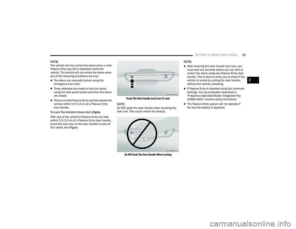 JEEP GRAND CHEROKEE 4XE 2022 Owners Guide 2

22_WL_OM_EN_USC_t.book  Page 29   