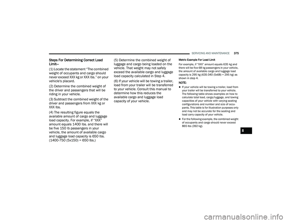 JEEP GRAND CHEROKEE 4XE 2022  Owners Manual 8

22_WL_OM_EN_USC_t.book  Page 375   