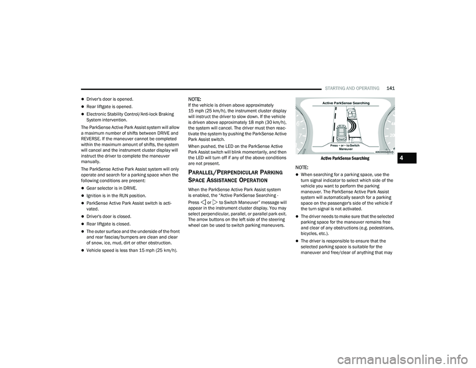 JEEP COMPASS 2022  Owners Manual 4

22_MP_OM_EN_USC_t.book  Page 141   