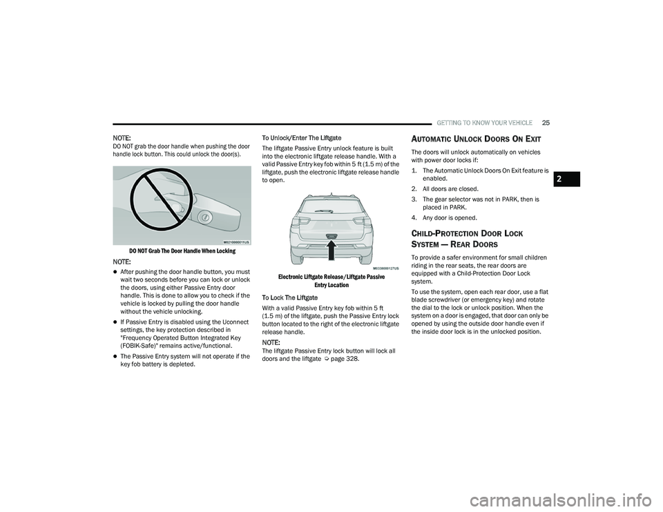 JEEP COMPASS 2022 Owners Manual 2

22_MP_OM_EN_USC_t.book  Page 25   