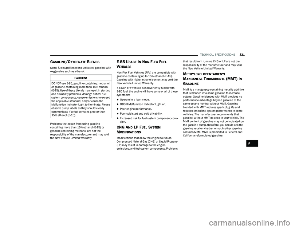 JEEP COMPASS 2022  Owners Manual 9

22_MP_OM_EN_USC_t.book  Page 321   