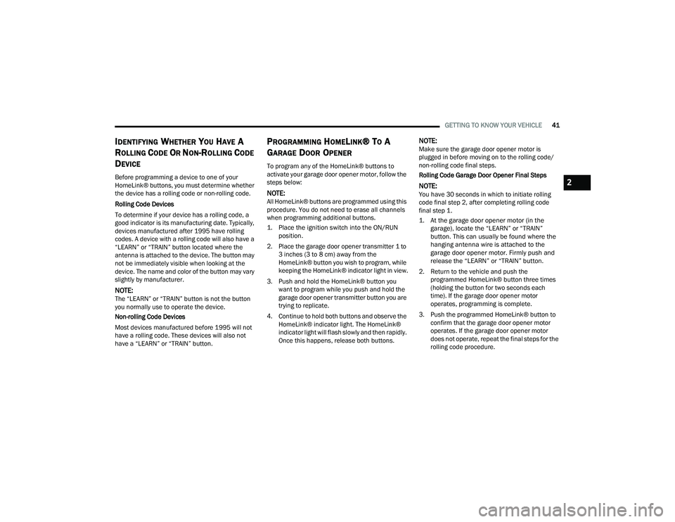 JEEP COMPASS 2022 Service Manual 2

22_MP_OM_EN_USC_t.book  Page 41   