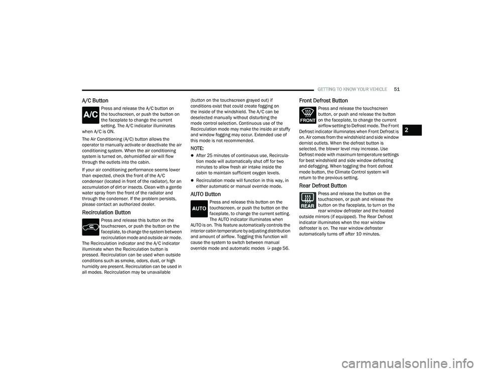 JEEP COMPASS 2022 Workshop Manual 2

22_MP_OM_EN_USC_t.book  Page 51   