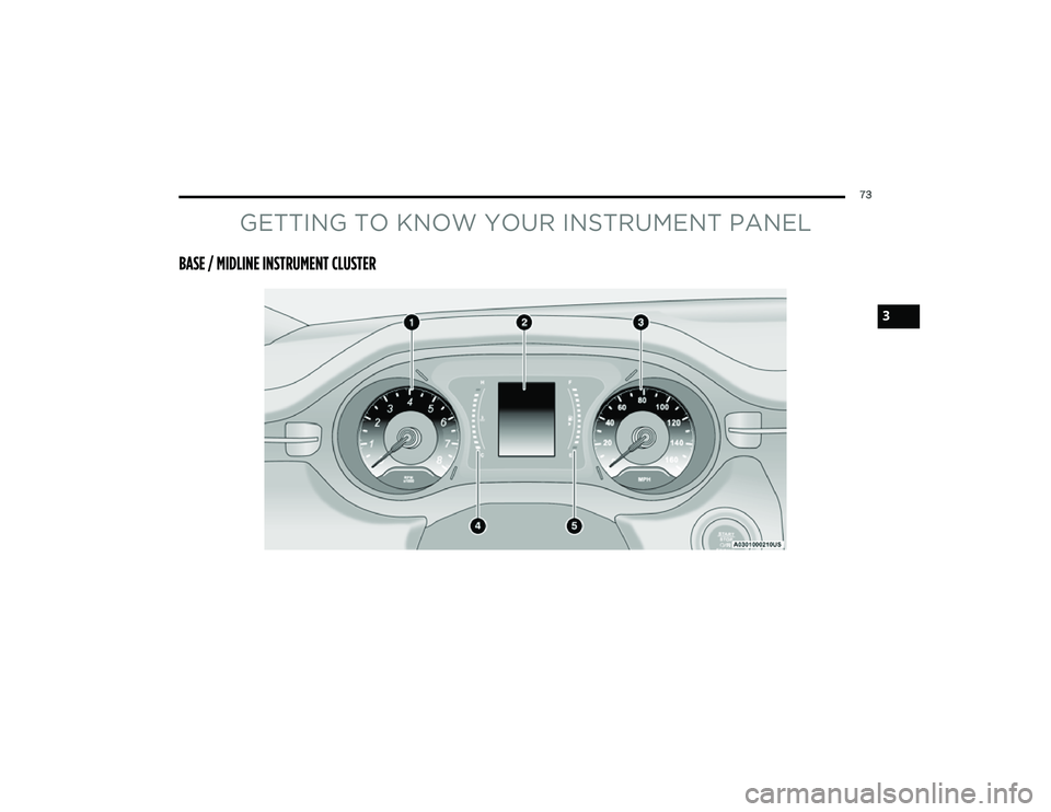 JEEP COMPASS 2022 Manual PDF GETTING TO KNOW YOUR INSTRUMENT PANE�\f
BASE / MID�\f�	��