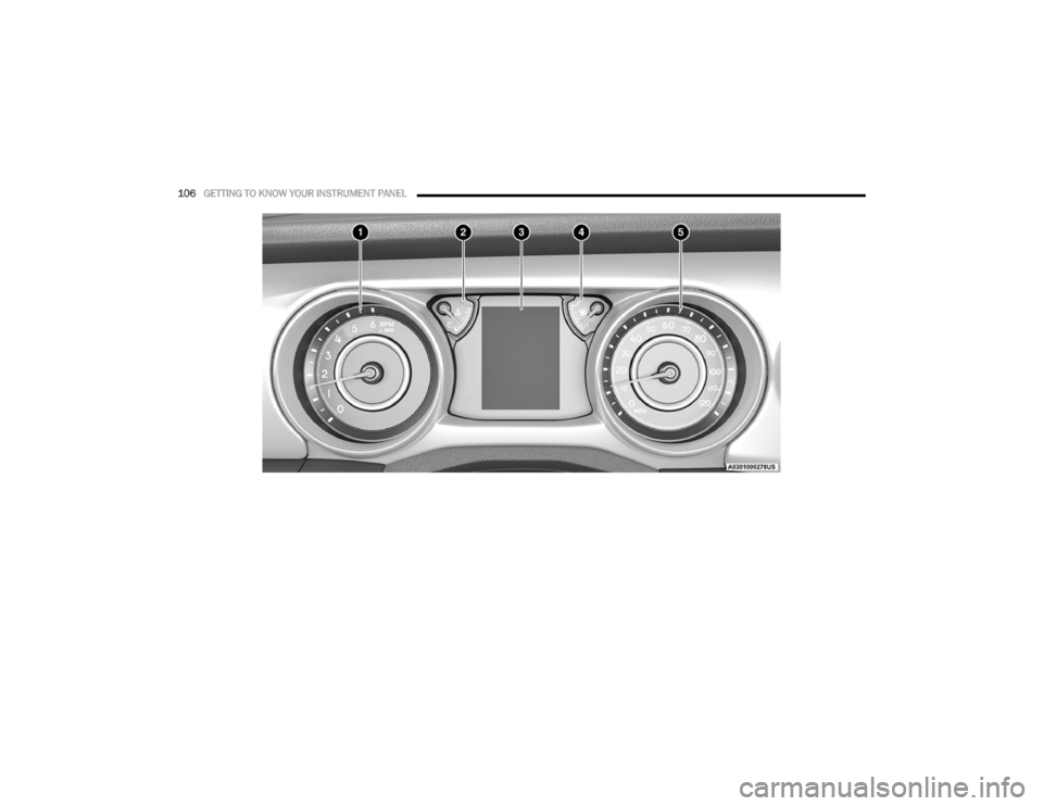 JEEP WRANGLER 2023  Owners Manual 
106GETTING TO KNOW YOUR INSTRUMENT PANEL  

23_JL_OM_EN_USC_t.book  Page 106   