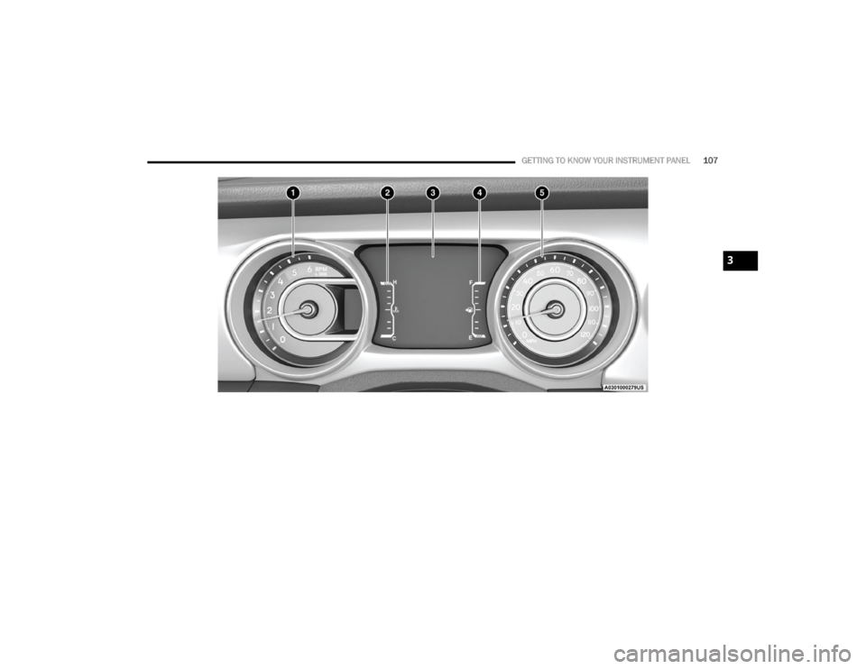 JEEP WRANGLER 2023  Owners Manual 
GETTING TO KNOW YOUR INSTRUMENT PANEL107
3

23_JL_OM_EN_USC_t.book  Page 107   
