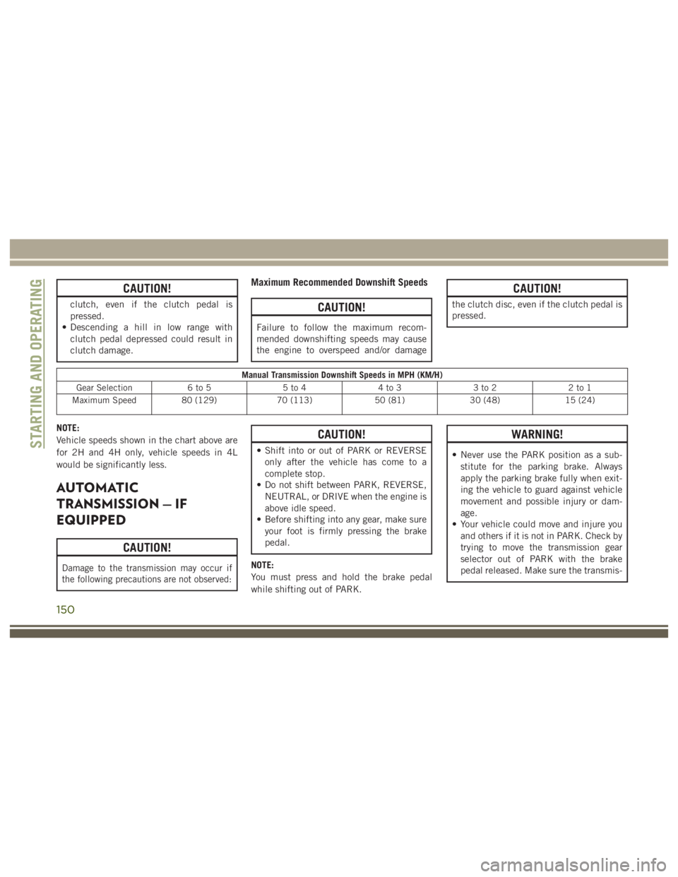 JEEP WRANGLER RUBICON 2017  Owners Manual 150 
