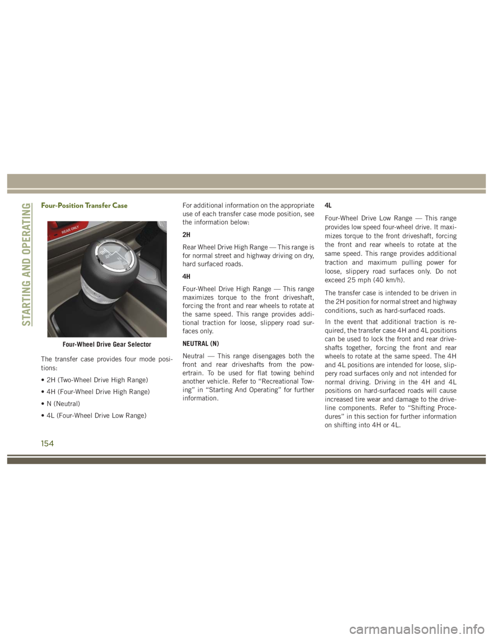JEEP WRANGLER RUBICON 2017  Owners Manual 154 
