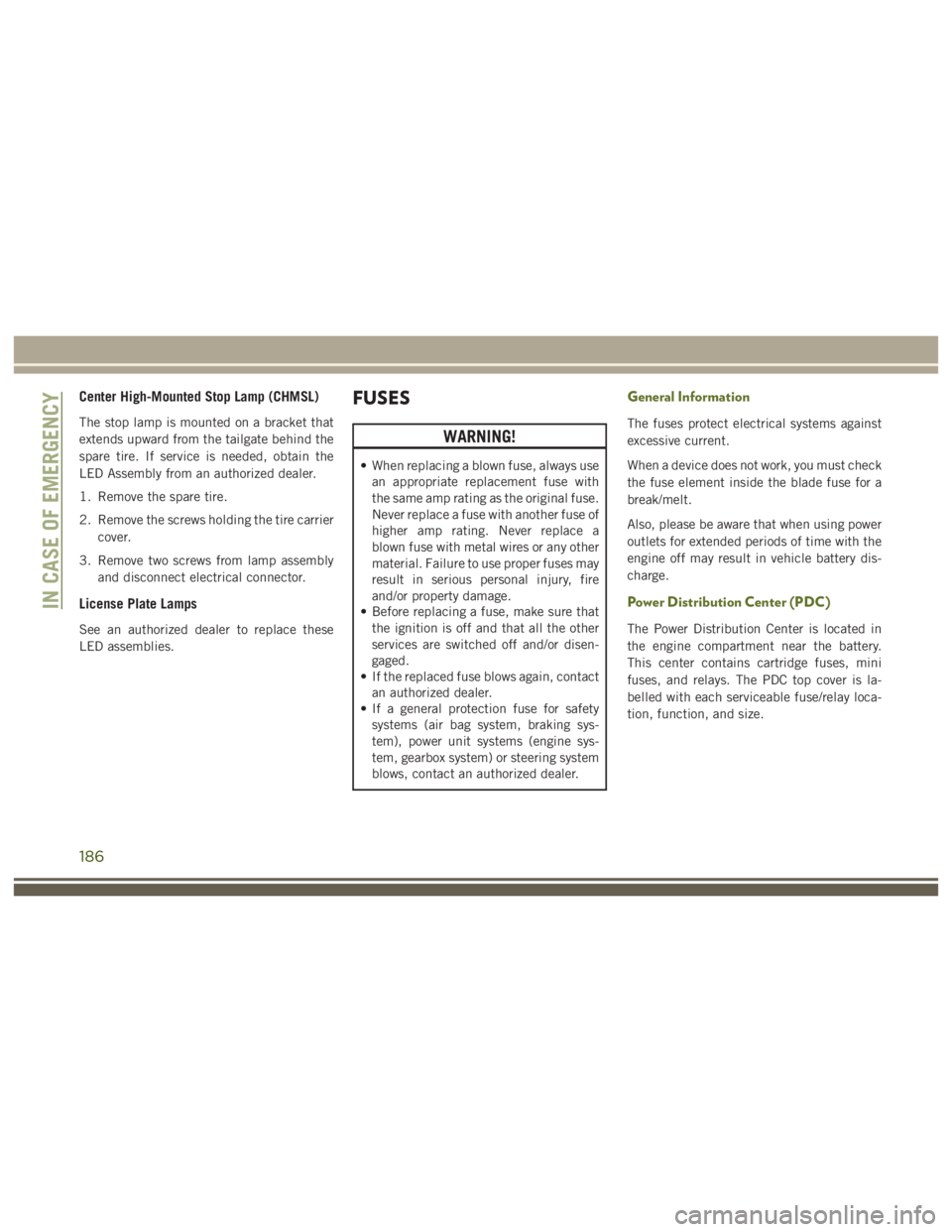 JEEP WRANGLER RUBICON 2017  Owners Manual 186 
