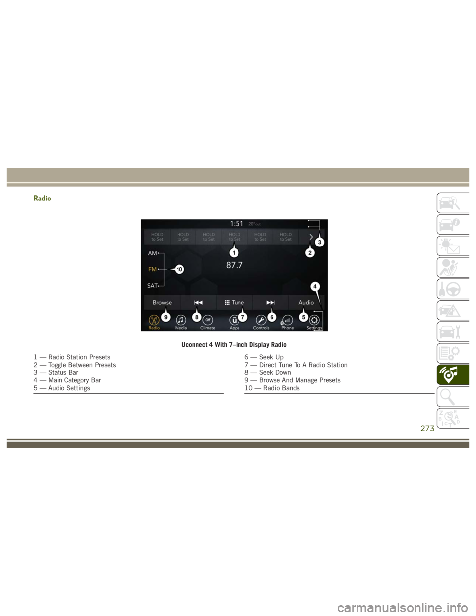 JEEP WRANGLER RUBICON 2017 Owners Manual Uconnect 4 With 7–inch Display Radio JEEP WRANGLER RUBICON 2017 Owners Manual Uconnect 4 With 7–inch Display Radio