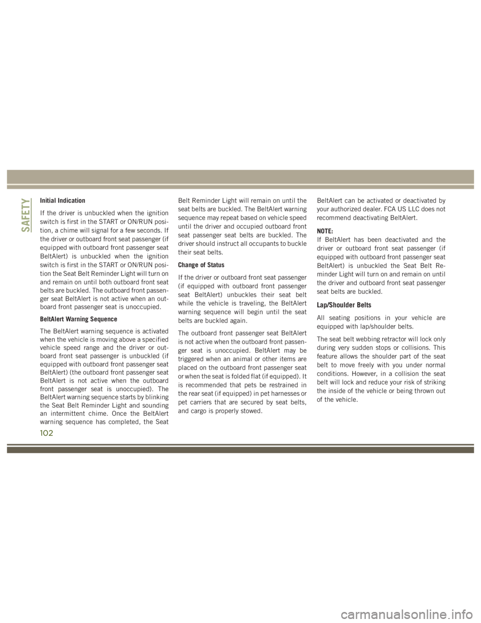 JEEP WRANGLER RUBICON 2018  Owners Manual 102 