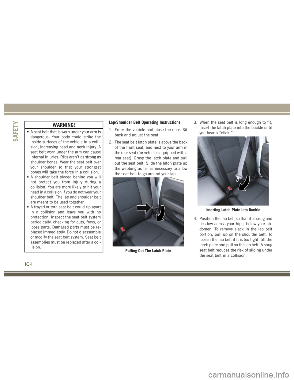 JEEP WRANGLER RUBICON 2018  Owners Manual 104 