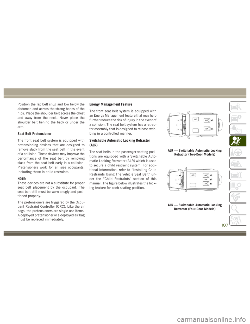 JEEP WRANGLER RUBICON 2018  Owners Manual 