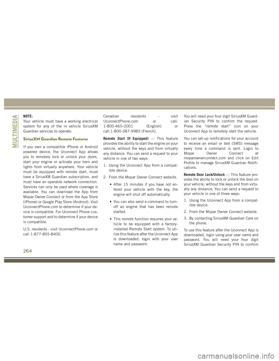 JEEP WRANGLER RUBICON 2018  Owners Manual 264 