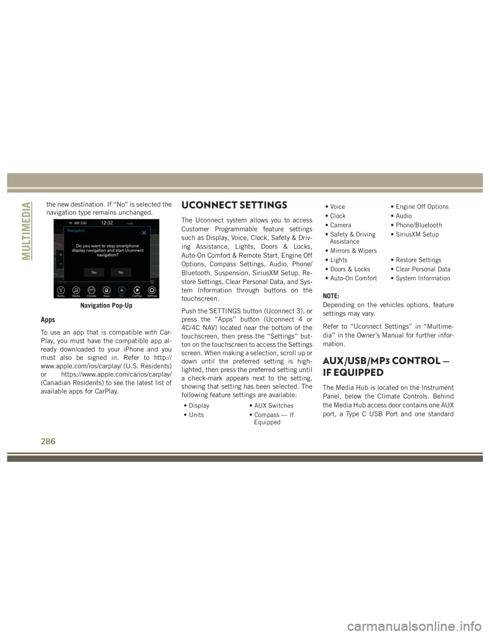 JEEP WRANGLER RUBICON 2018  Owners Manual 286 