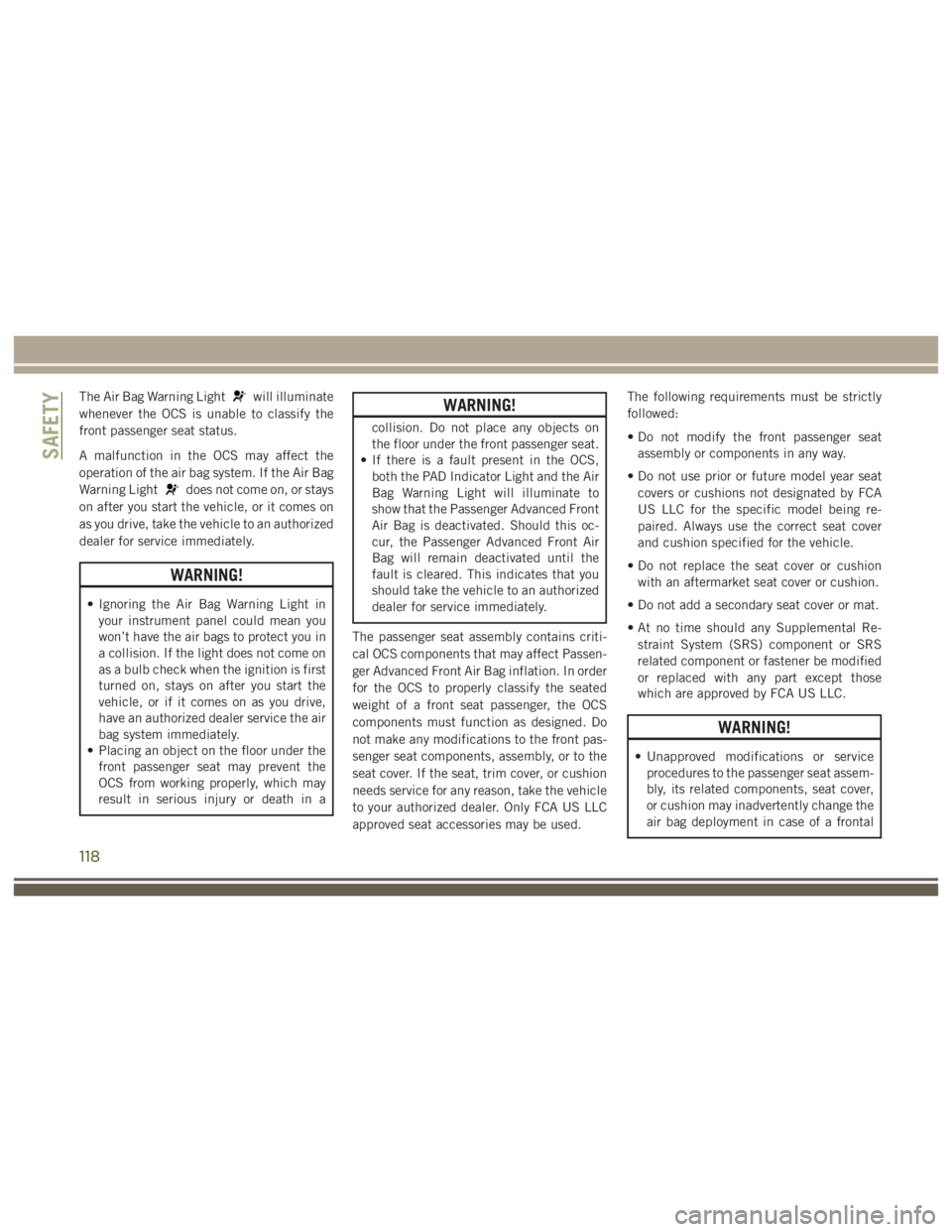JEEP WRANGLER RUBICON 2019 Owners Manual 118 JEEP WRANGLER RUBICON 2019 Owners Manual 118